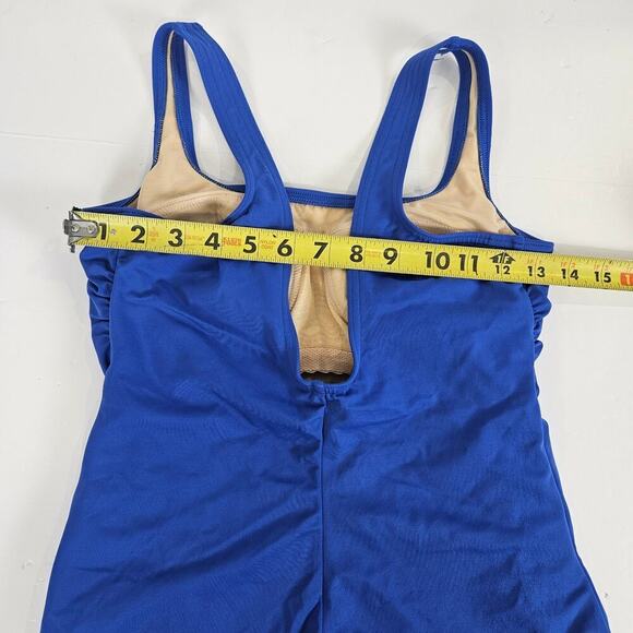 Land's End One Piece Blue Full Coverage Swimsuit Size 10 - Picture 3 of 5